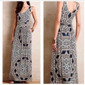 Anthropologie- Jantina Geometric maxi dress size medium